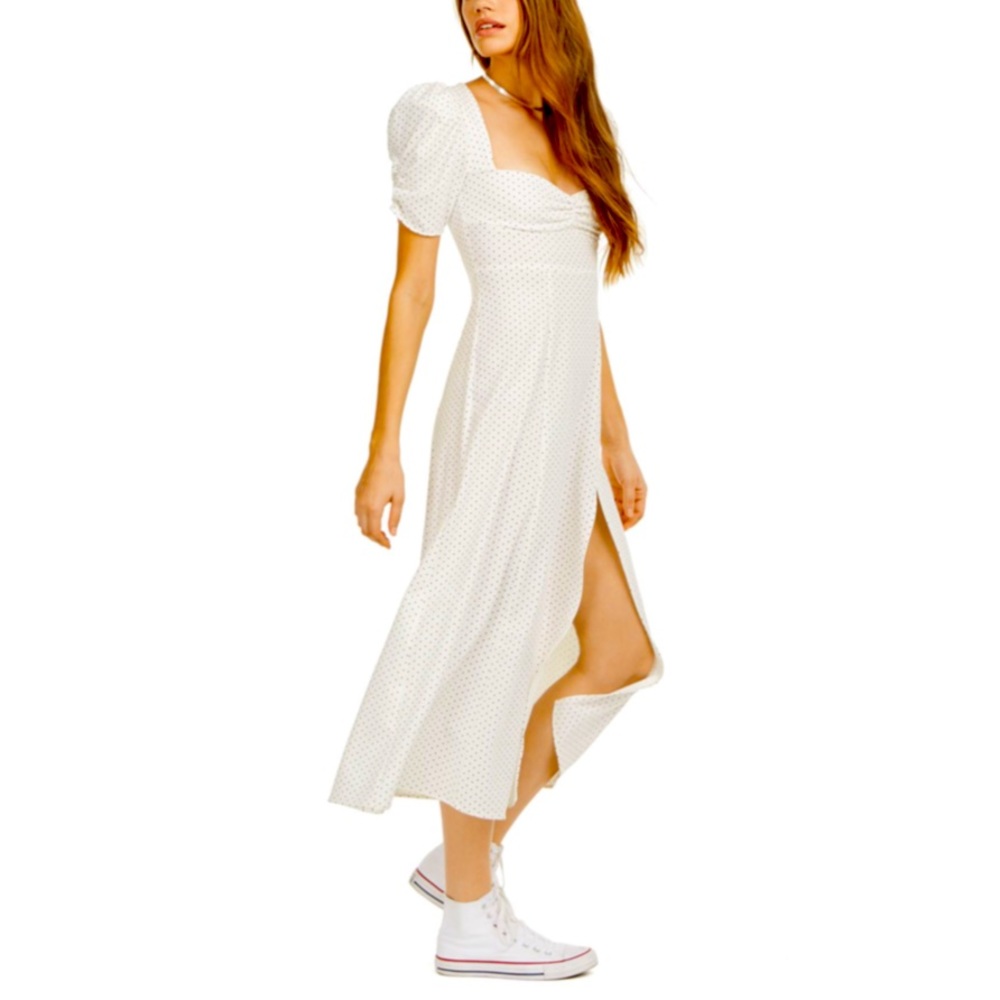 Danielle Bernstein white dress w. Black polka dots